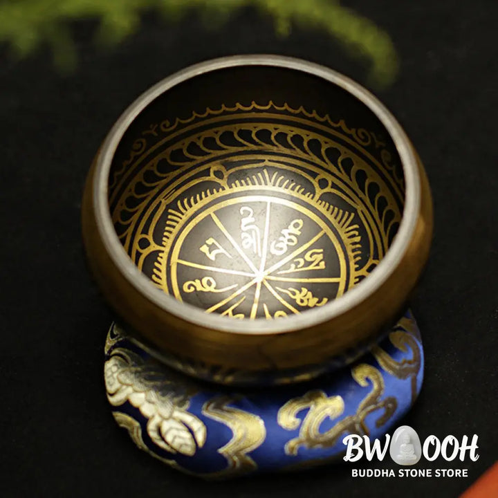 BWOOOH Tibetan Meditation Sound Bowl Handcrafted for Healing and Mindfulness Support Protection Singing Bowl Set