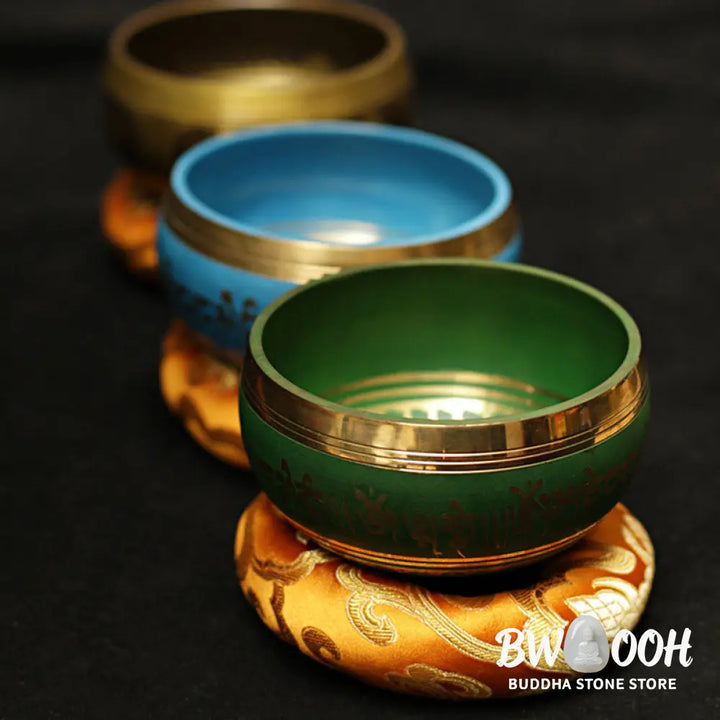 BWOOOH Tibetan Meditation Sound Bowl Handcrafted for Healing and Mindfulness Support Protection Singing Bowl Set