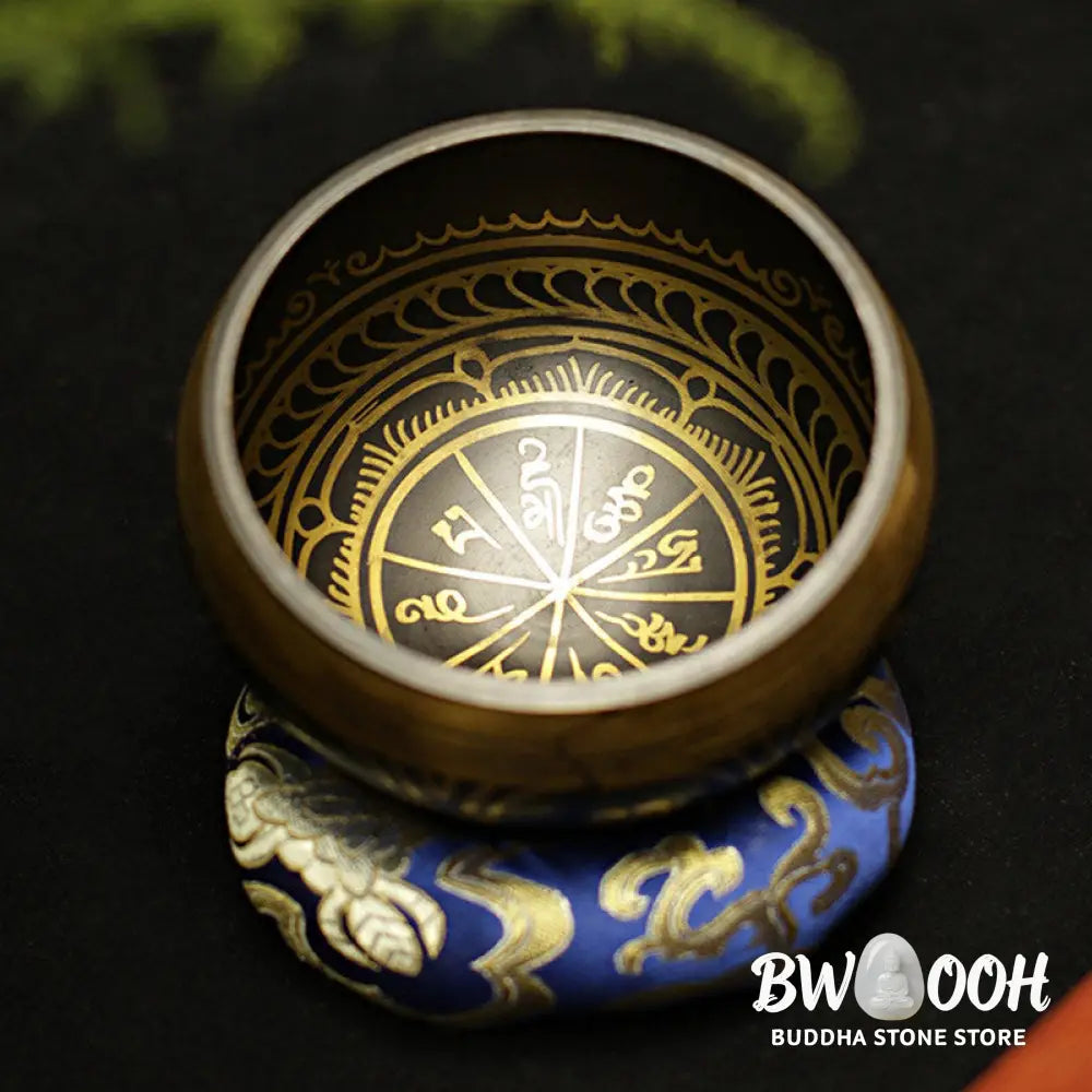 BWOOOH Tibetan Meditation Sound Bowl Handcrafted for Healing and Mindfulness Support Protection Singing Bowl Set