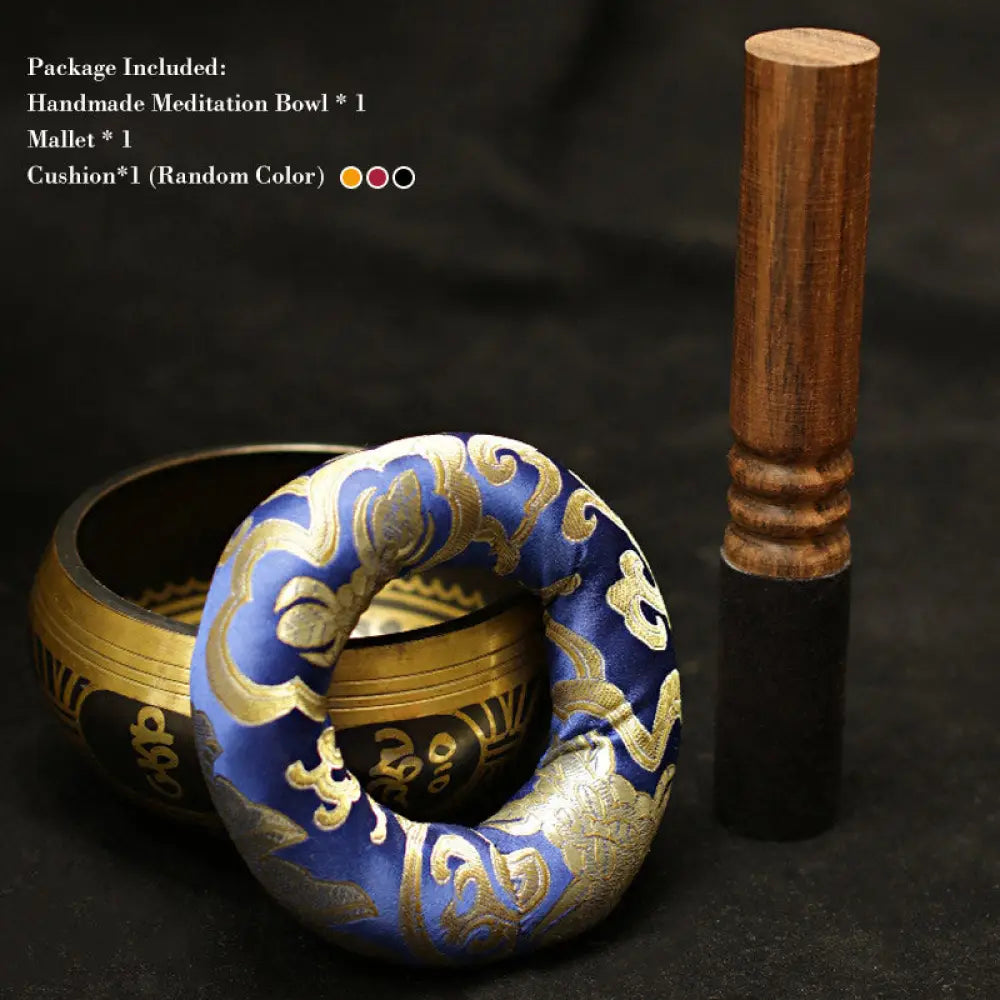 BWOOOH Tibetan Meditation Sound Bowl Handcrafted for Healing and Mindfulness Support Protection Singing Bowl Set