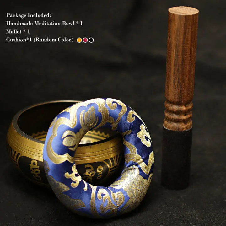 BWOOOH Tibetan Meditation Sound Bowl Handcrafted for Healing and Mindfulness Support Protection Singing Bowl Set