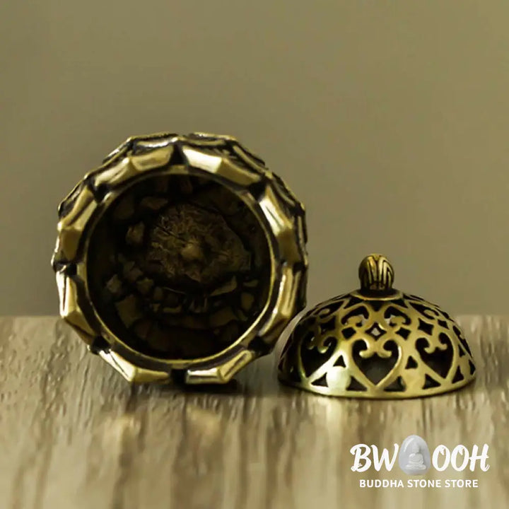 BWOOOH Tibetan Mini Lotus Pattern Meditation Copper Incense Burner - Lotus - Incense Burner