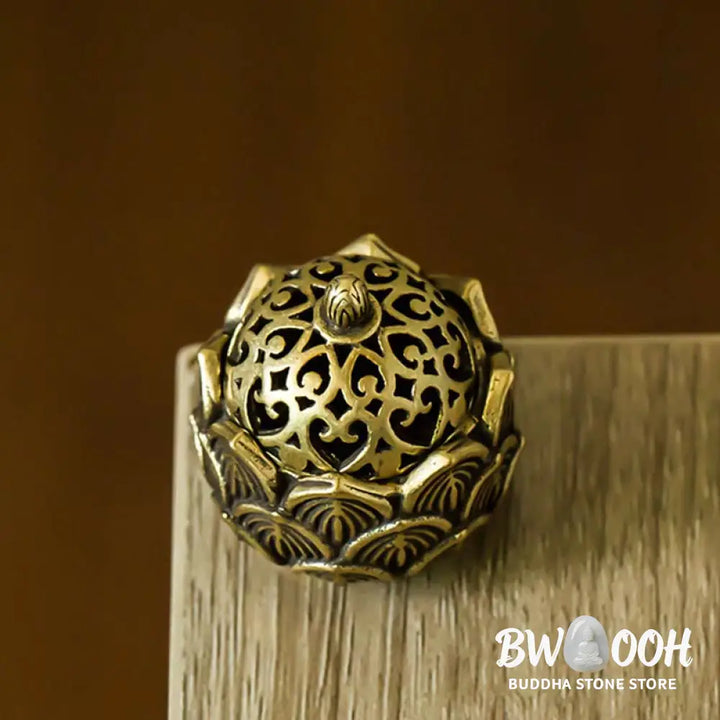BWOOOH Tibetan Mini Lotus Pattern Meditation Copper Incense Burner - Lotus - Incense Burner