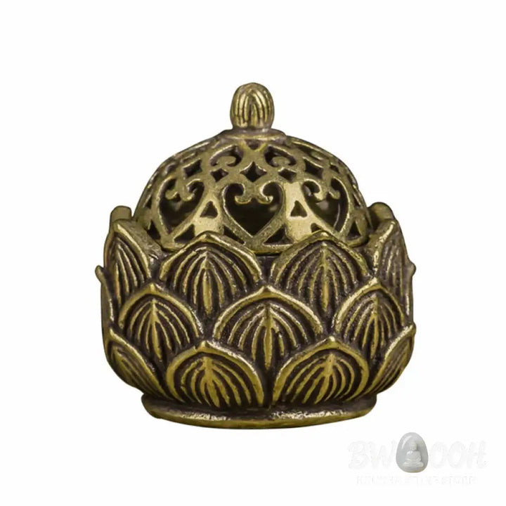 BWOOOH Tibetan Mini Lotus Pattern Meditation Copper Incense Burner - Lotus - Incense Burner