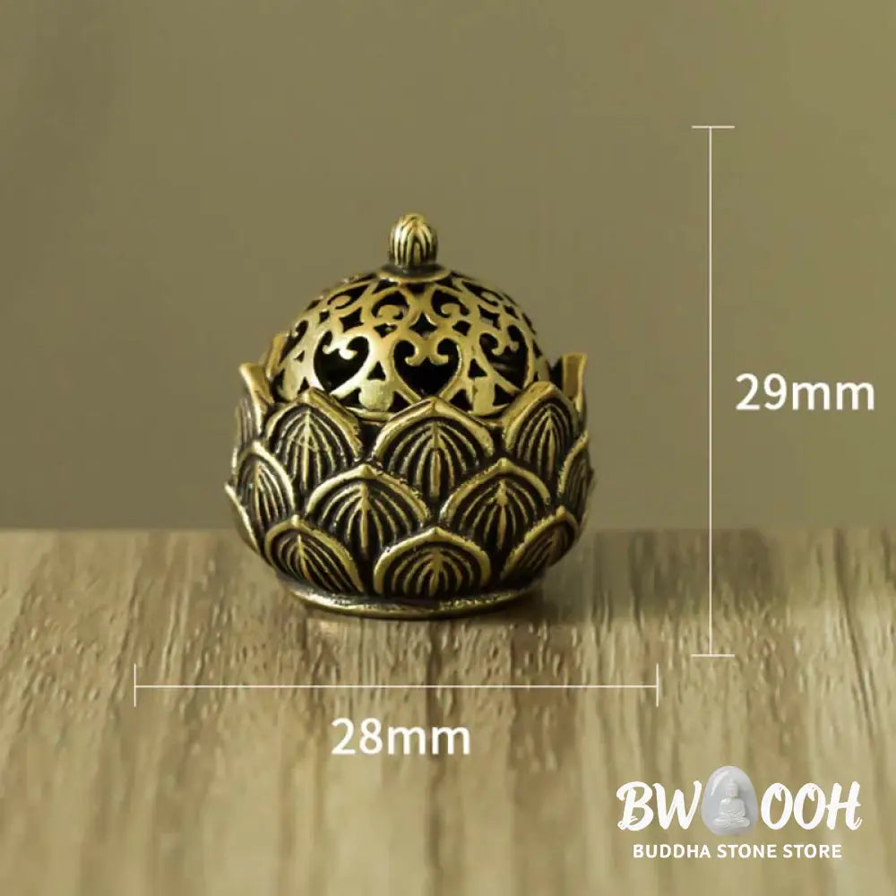 BWOOOH Tibetan Mini Lotus Pattern Meditation Copper Incense Burner - Lotus - Incense Burner