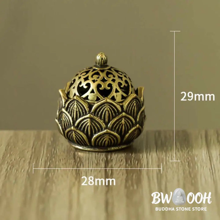 BWOOOH Tibetan Mini Lotus Pattern Meditation Copper Incense Burner - Lotus - Incense Burner