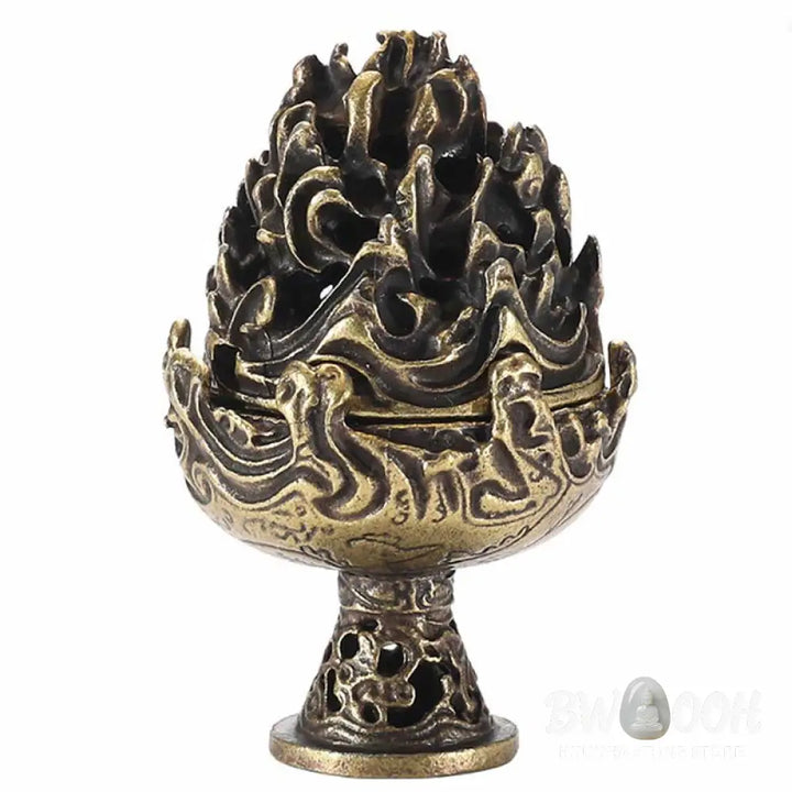 BWOOOH Tibetan Mini Mountain Pattern Meditation Copper Alloy Incense Burner - Incense Burner