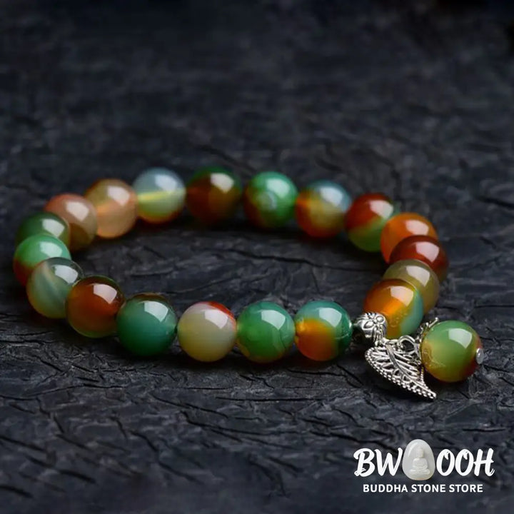 Buddha Stones Tibetan Natural Green Agate Healing Bracelet - BWOOOH - Bracelet