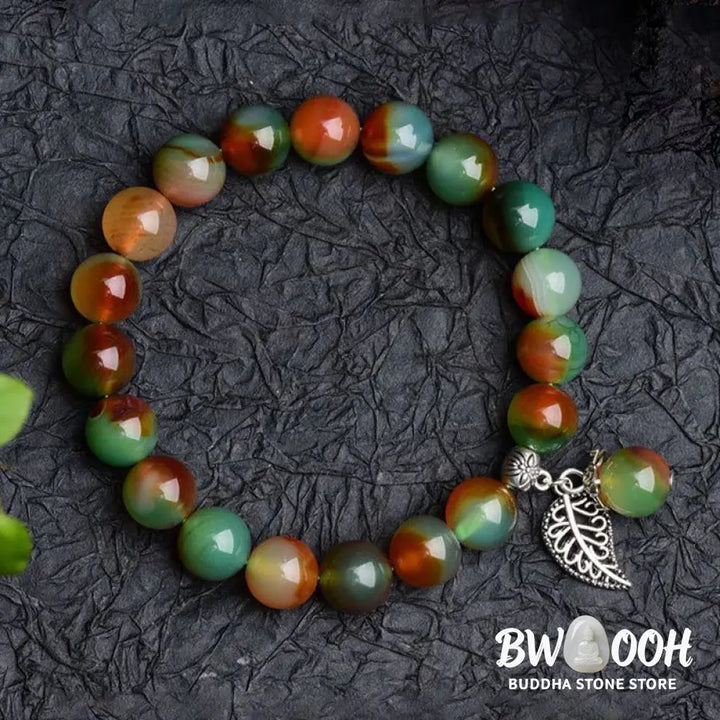 Buddha Stones Tibetan Natural Green Agate Healing Bracelet - BWOOOH - Bracelet