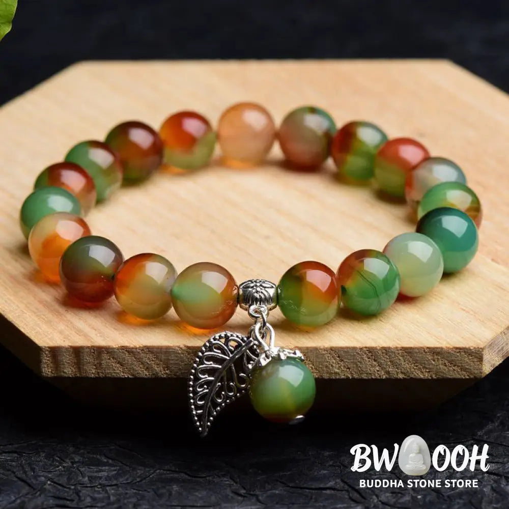 Buddha Stones Tibetan Natural Green Agate Healing Bracelet - BWOOOH - Bracelet