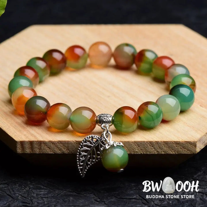 Buddha Stones Tibetan Natural Green Agate Healing Bracelet - BWOOOH - Bracelet
