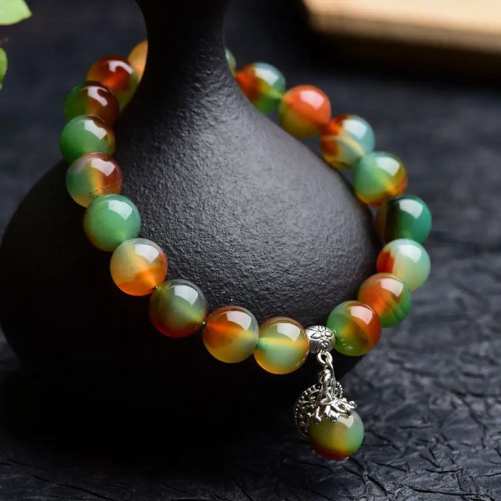 Buddha Stones Tibetan Natural Green Agate Healing Bracelet - BWOOOH - 8mm - Bracelet
