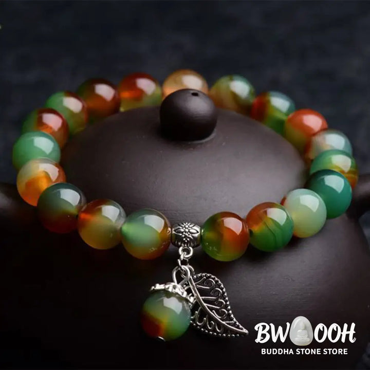 Buddha Stones Tibetan Natural Green Agate Healing Bracelet - BWOOOH - Bracelet