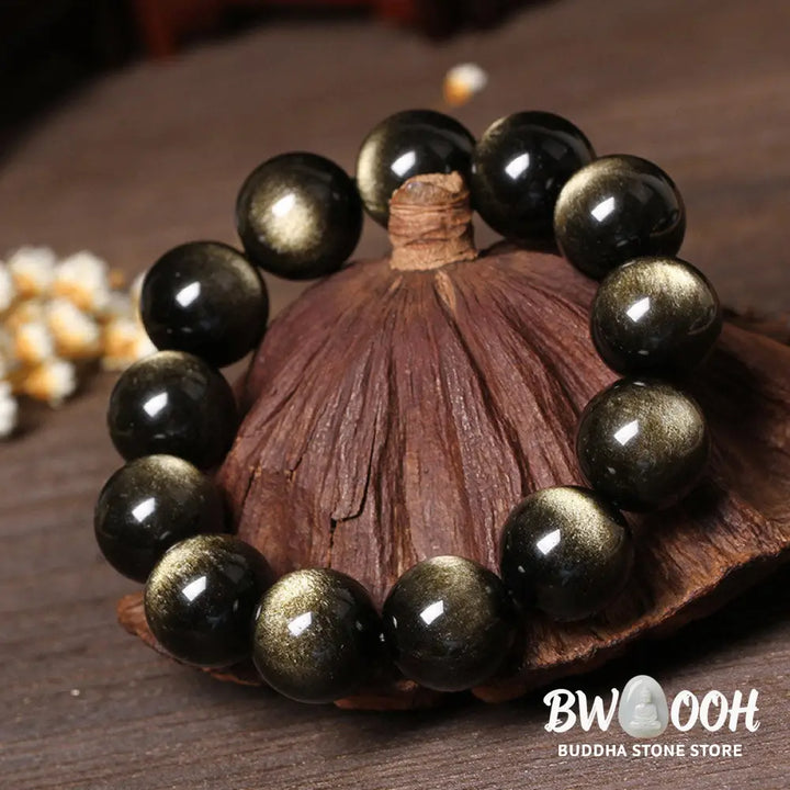 Buddha Stones Tibetan Obsidian Purification Bracelet - BWOOOH - Bracelet