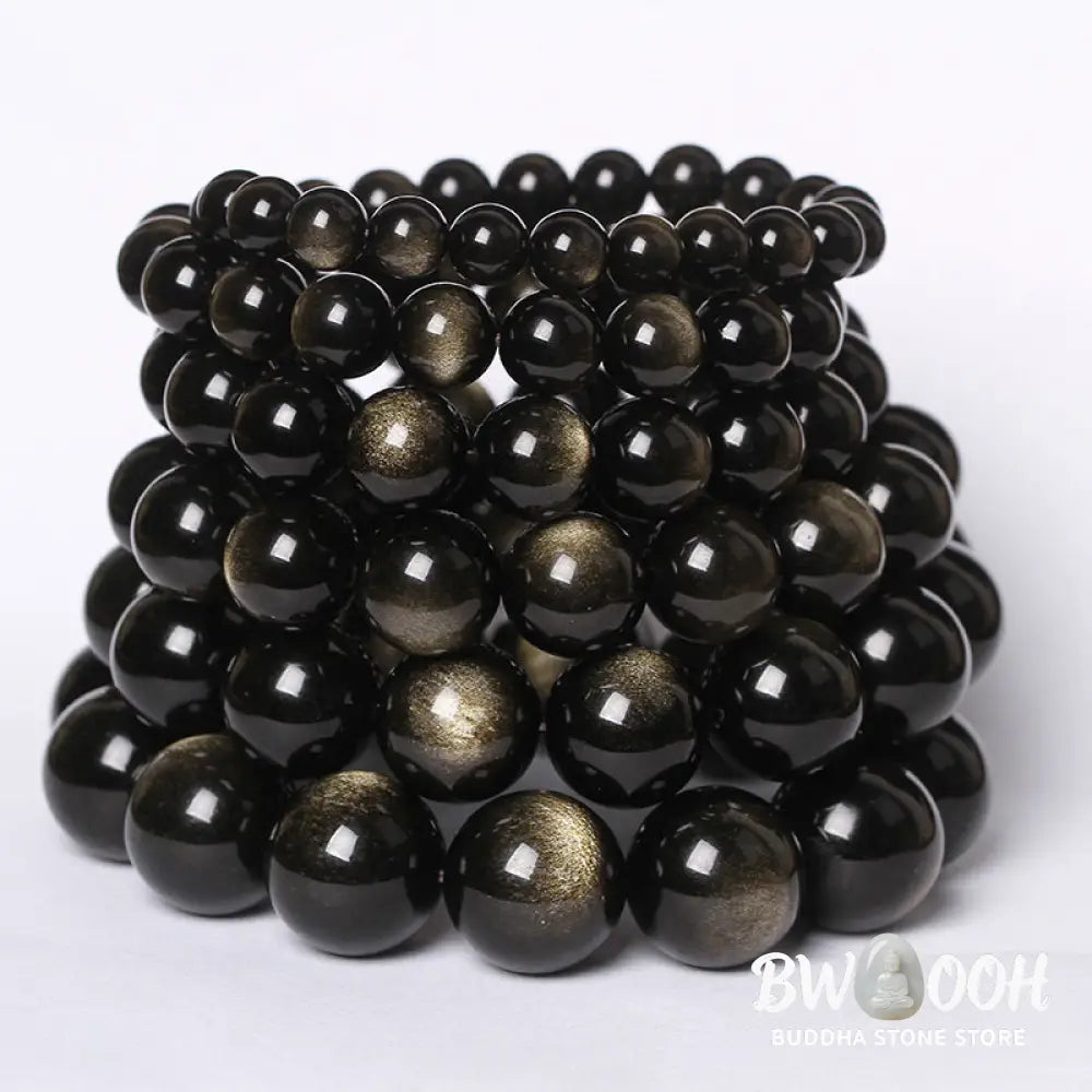 Buddha Stones Tibetan Obsidian Purification Bracelet - BWOOOH - Bracelet