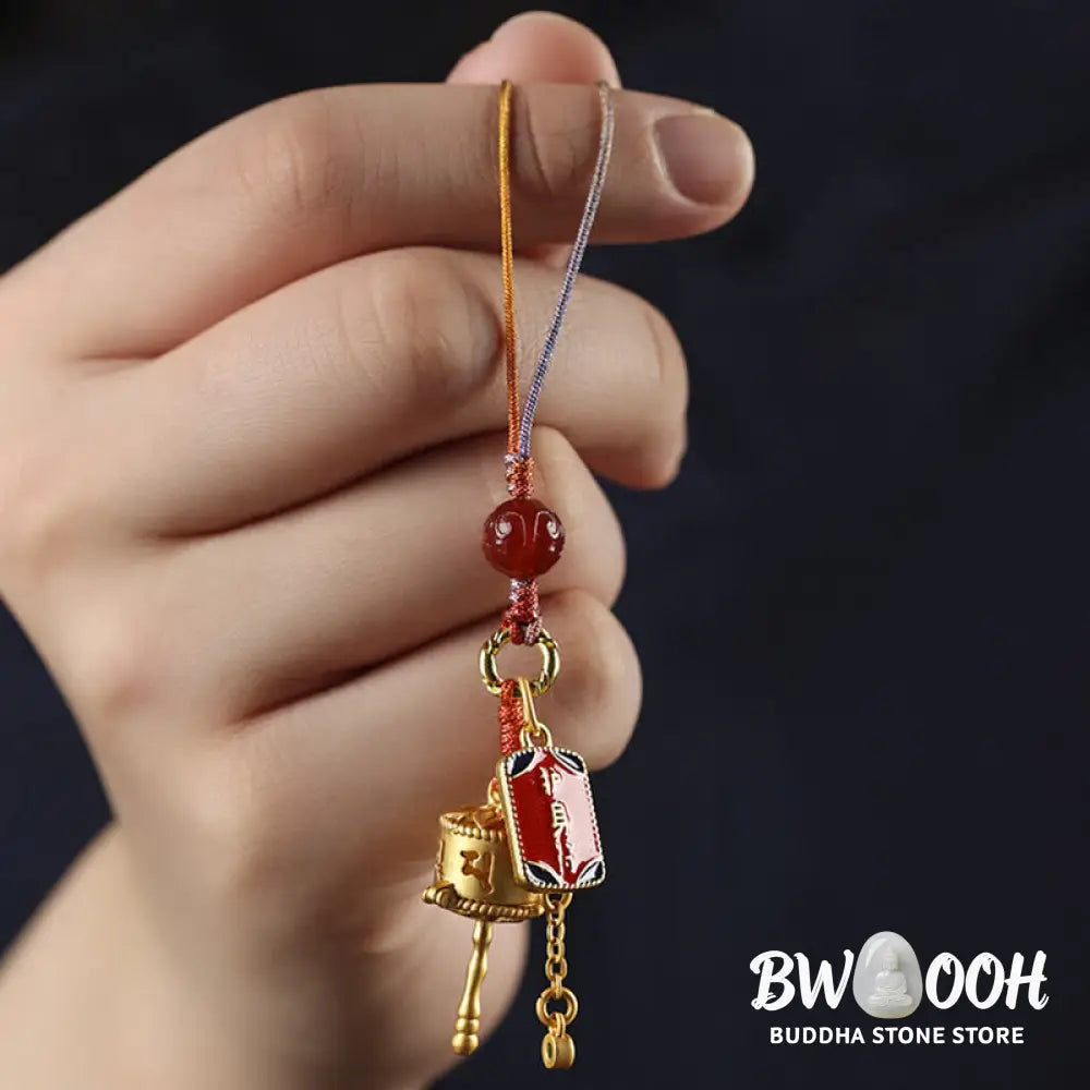 BWOOOH Tibetan Om Mani Padme Hum Prayer Wheel Amulet Char