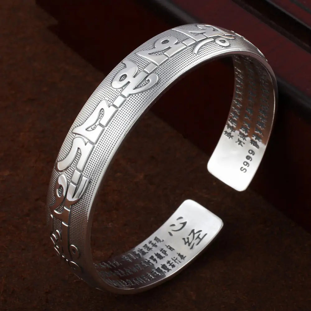 BWOOOH Tibetan Sanskrit White Copper Meditation Prayer Bracelet Bangle Om Mani Padme Hum Tibetan bracelet spiritual jewelry