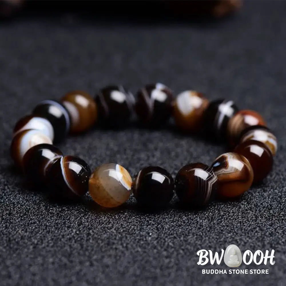 Buddha Stones Tibetan Sardonyx Happiness Positive Bracelet - BWOOOH - Bracelet