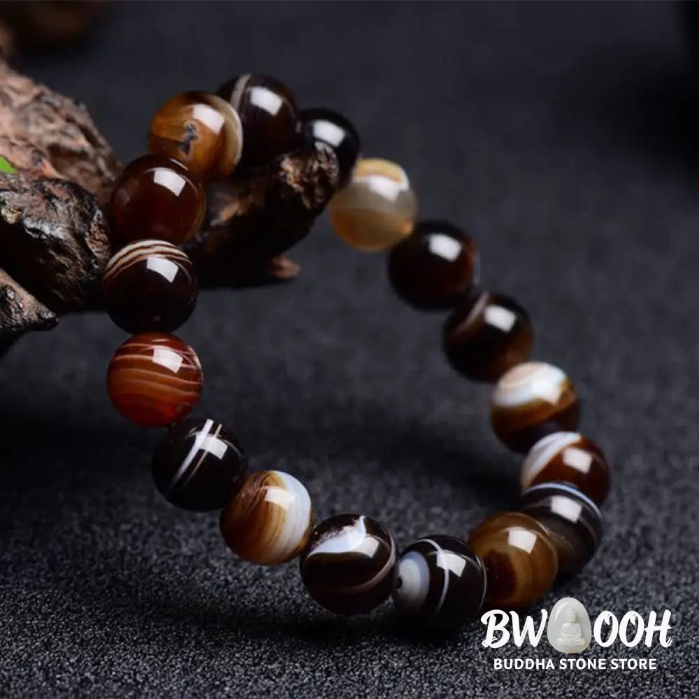 Buddha Stones Tibetan Sardonyx Happiness Positive Bracelet - BWOOOH - Bracelet