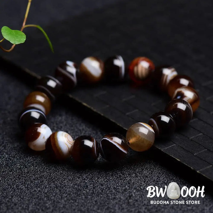 Buddha Stones Tibetan Sardonyx Happiness Positive Bracelet - BWOOOH - Bracelet
