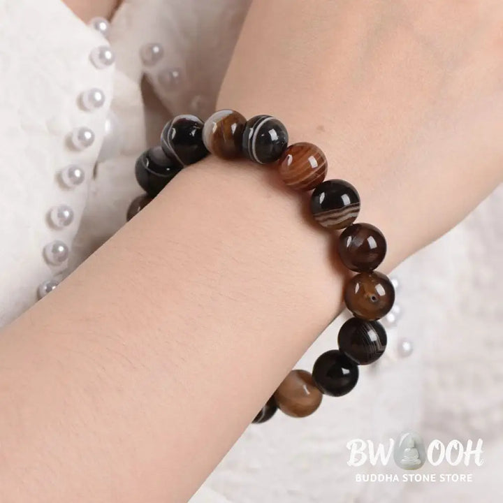 Buddha Stones Tibetan Sardonyx Happiness Positive Bracelet - BWOOOH - Bracelet