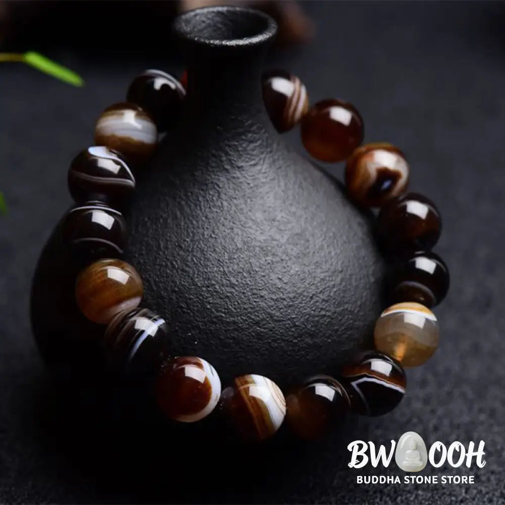 Buddha Stones Tibetan Sardonyx Happiness Positive Bracelet - BWOOOH - Bracelet