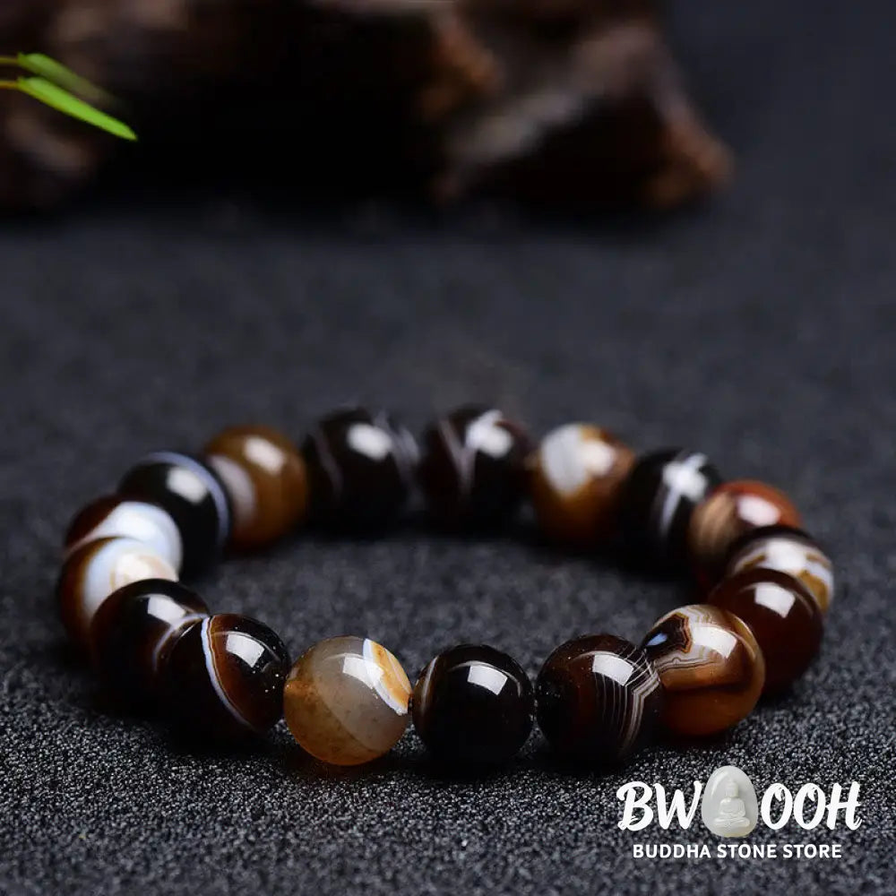 Buddha Stones Tibetan Sardonyx Happiness Positive Bracelet - BWOOOH - Bracelet