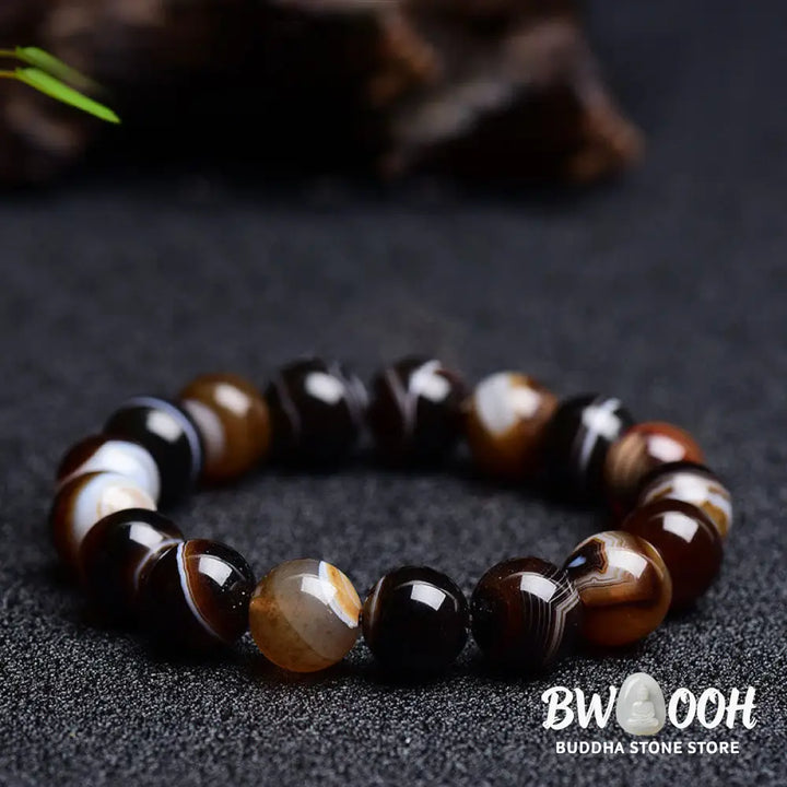 Buddha Stones Tibetan Sardonyx Happiness Positive Bracelet - BWOOOH - Bracelet