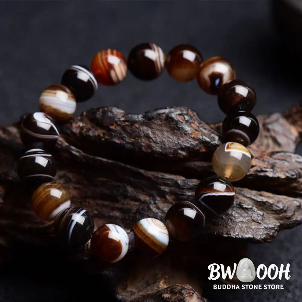 Buddha Stones Tibetan Sardonyx Happiness Positive Bracelet - BWOOOH - Bracelet