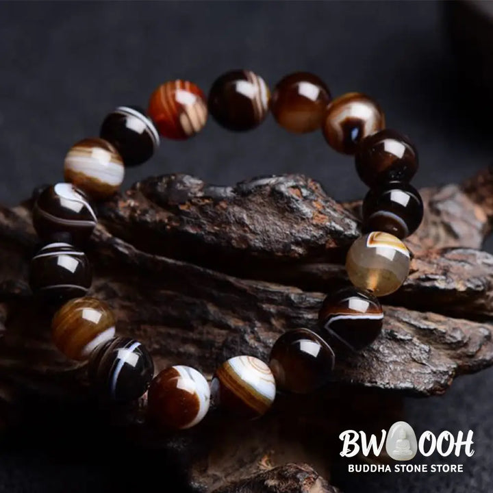 Buddha Stones Tibetan Sardonyx Happiness Positive Bracelet - BWOOOH - Bracelet