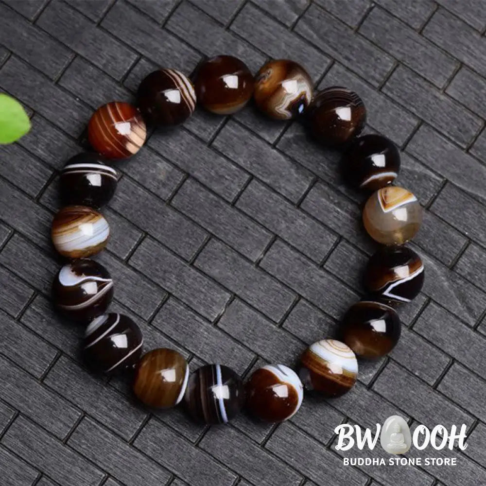Buddha Stones Tibetan Sardonyx Happiness Positive Bracelet - BWOOOH - Bracelet