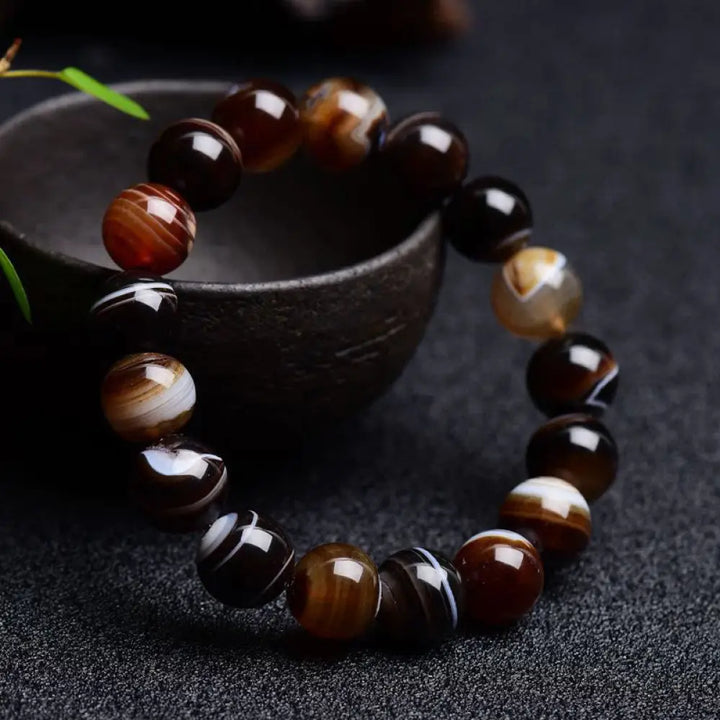 BWOOOH Tibetan Sardonyx Happiness Positive Bracelet - BWOOOH - 6mm - Bracelet