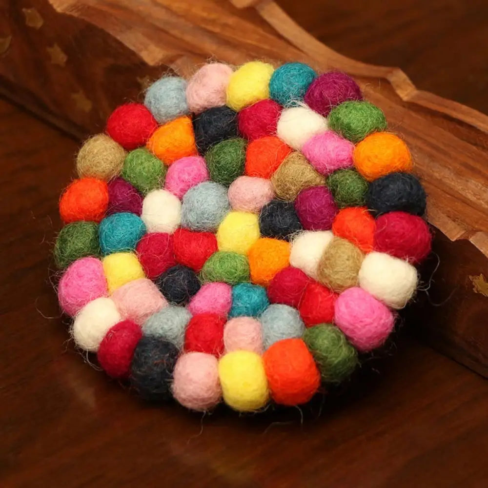 BWOOOH Tibetan Singing Bowl Handcraft Felted Wool Cushion Decoration - 10cm - Decorations