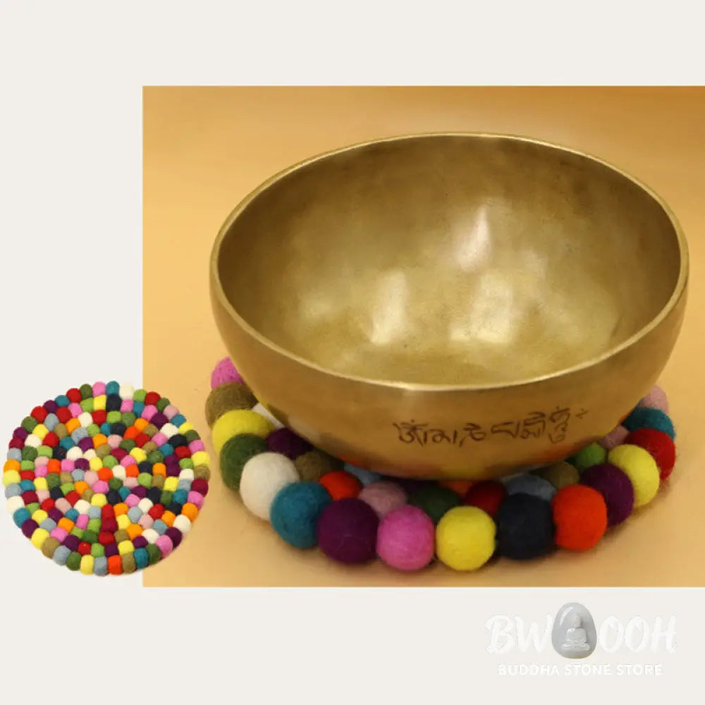 BWOOOH Tibetan Singing Bowl Handcraft Felted Wool Cushion Decoration - Decorations