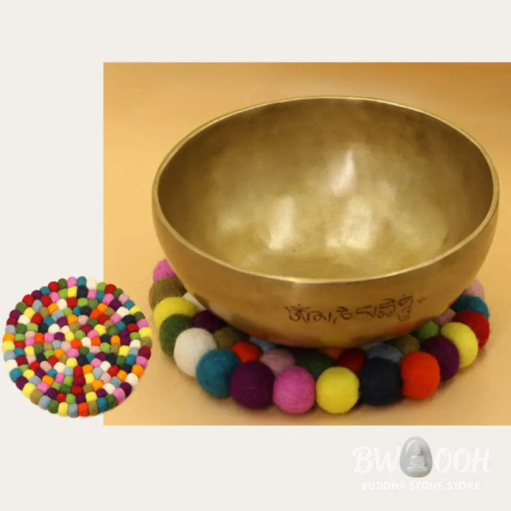 BWOOOH Tibetan Singing Bowl Handcraft Felted Wool Cushion Decoration - Decorations