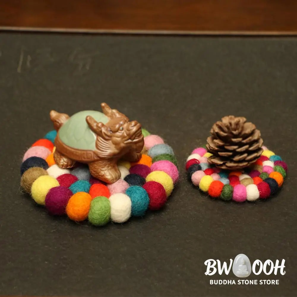 BWOOOH Tibetan Singing Bowl Handcraft Felted Wool Cushion Decoration - Decorations