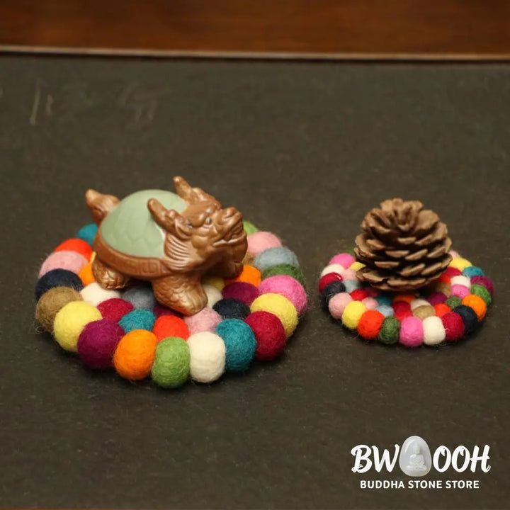 BWOOOH Tibetan Singing Bowl Handcraft Felted Wool Cushion Decoration - Decorations