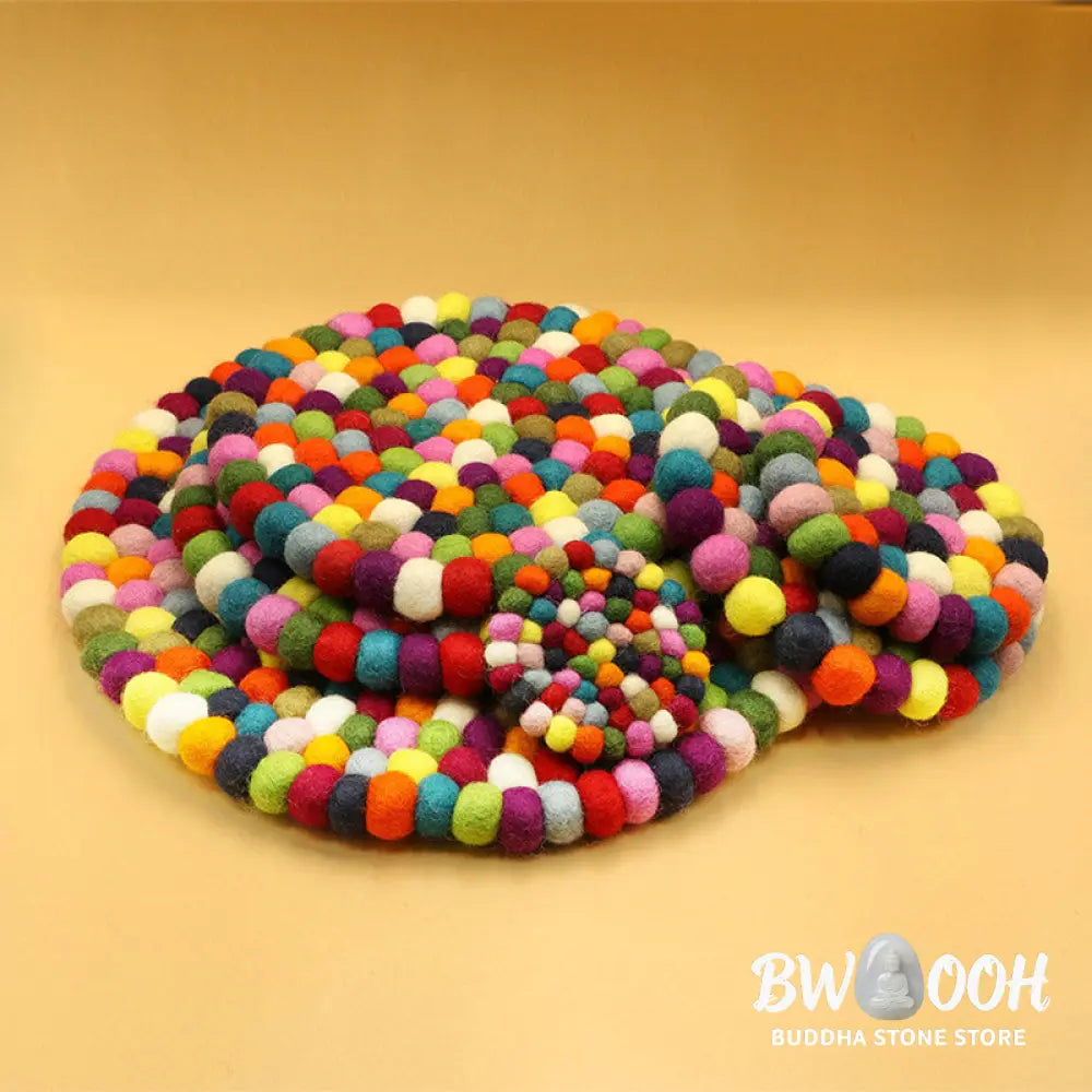 BWOOOH Tibetan Singing Bowl Handcraft Felted Wool Cushion Decoration - Decorations