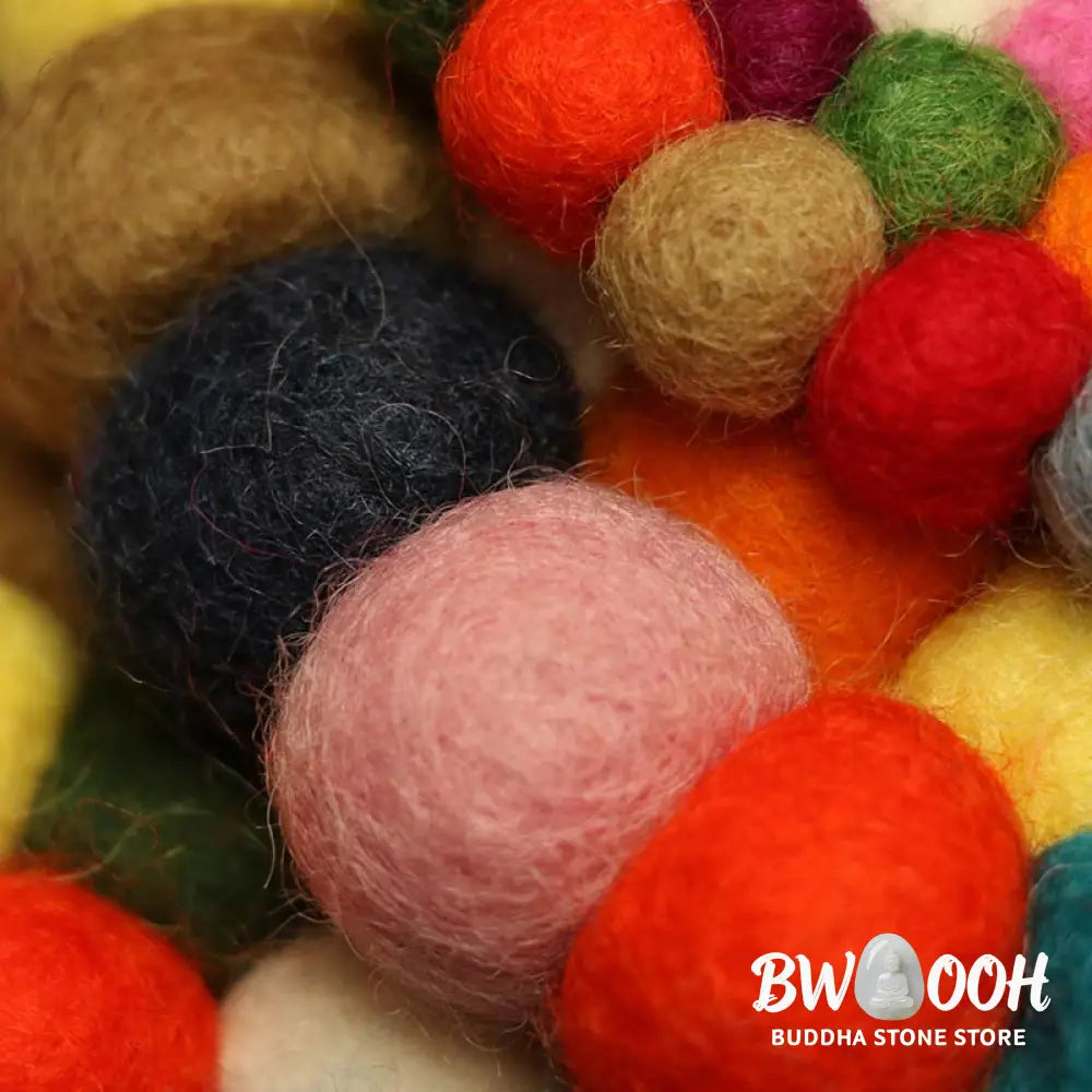 BWOOOH Tibetan Singing Bowl Handcraft Felted Wool Cushion Decoration - Decorations