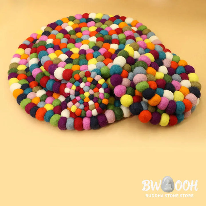 BWOOOH Tibetan Singing Bowl Handcraft Felted Wool Cushion Decoration - Decorations