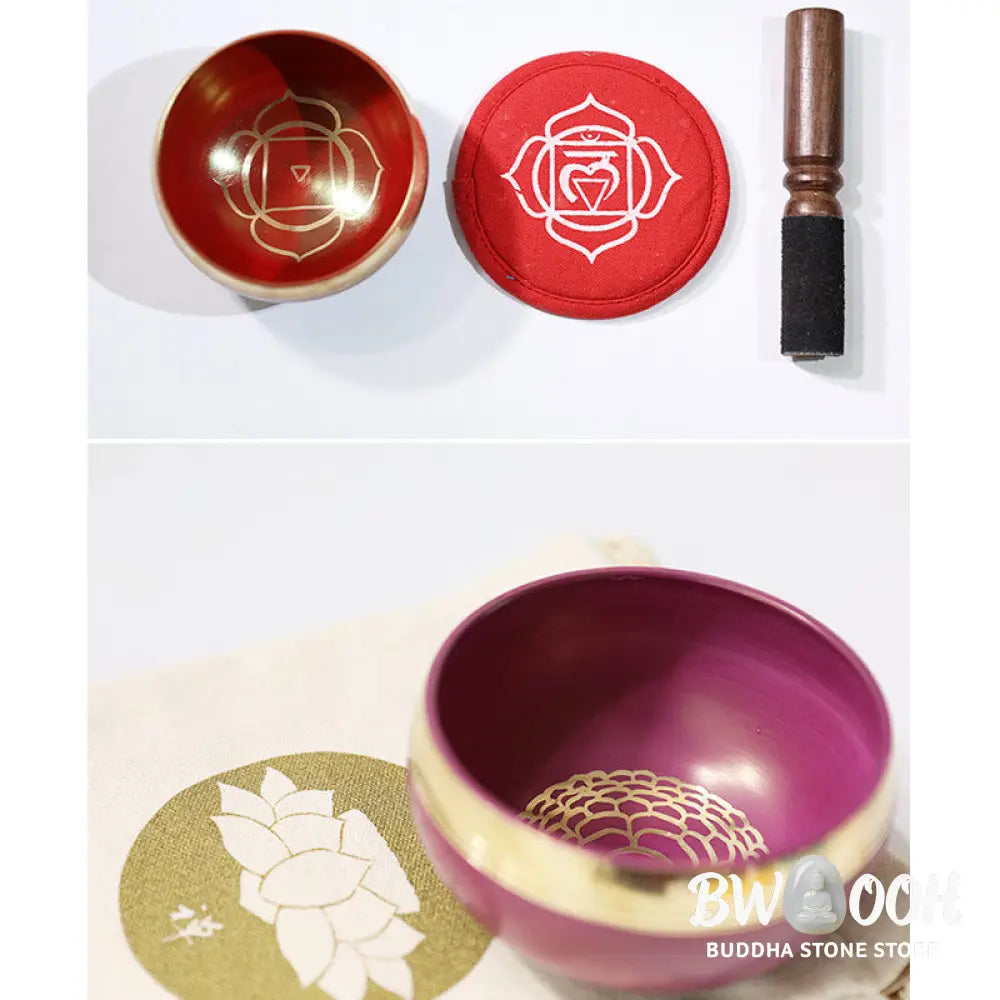 BWOOOH Tibetan Sound Bowl Handcrafted for Chakra Healing and Mindfulness Meditation Singing Bowl Set - Singing