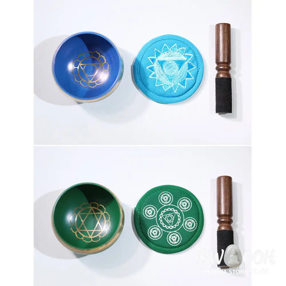 BWOOOH Tibetan Sound Bowl Handcrafted for Chakra Healing and Mindfulness Meditation Singing Bowl Set - Singing