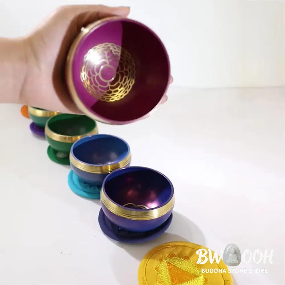BWOOOH Tibetan Sound Bowl Handcrafted for Chakra Healing and Mindfulness Meditation Singing Bowl Set - Singing