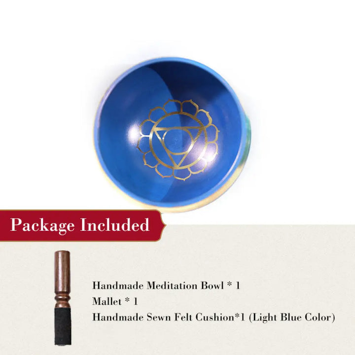 BWOOOH Tibetan Sound Bowl Handcrafted for Chakra Healing and Mindfulness Meditation Singing Bowl Set - Light