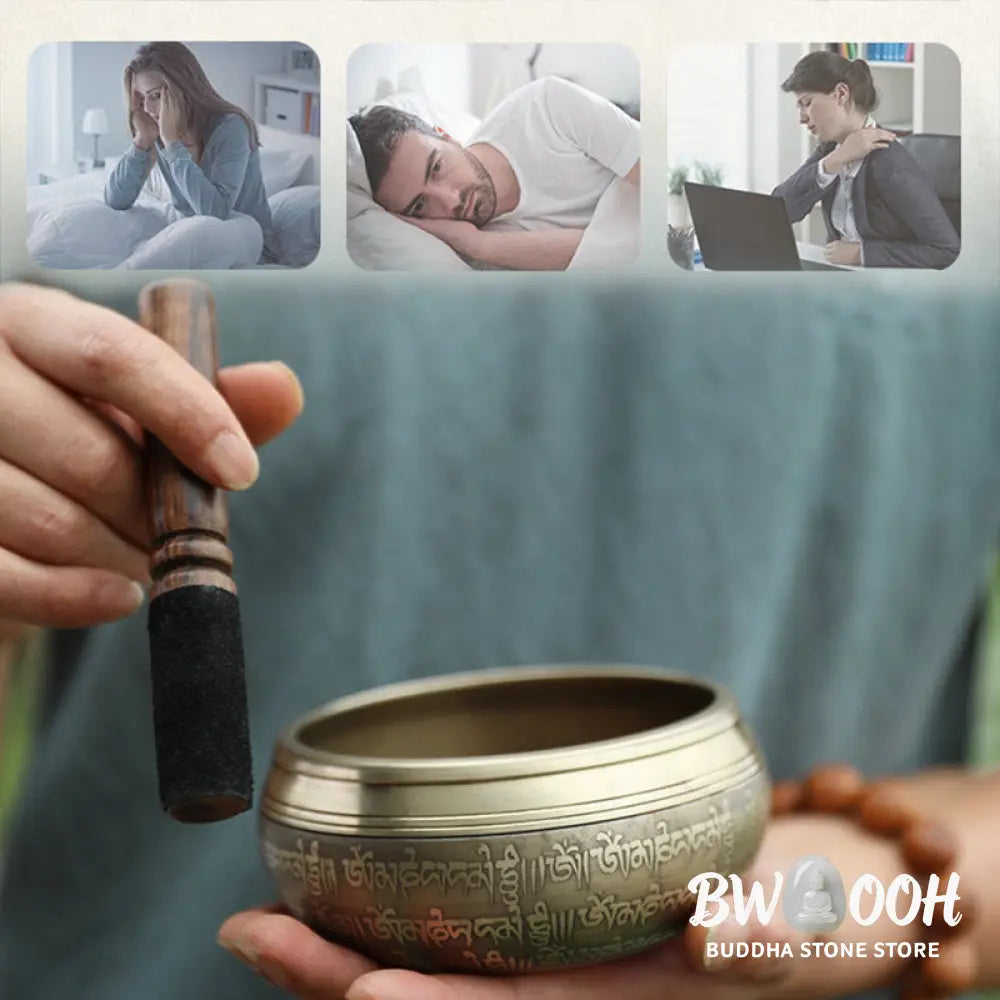 BWOOOH Tibetan Sound Bowl Handcrafted for Focus and Meditation Peaceful Happiness Singi | spiritual healing bracelet