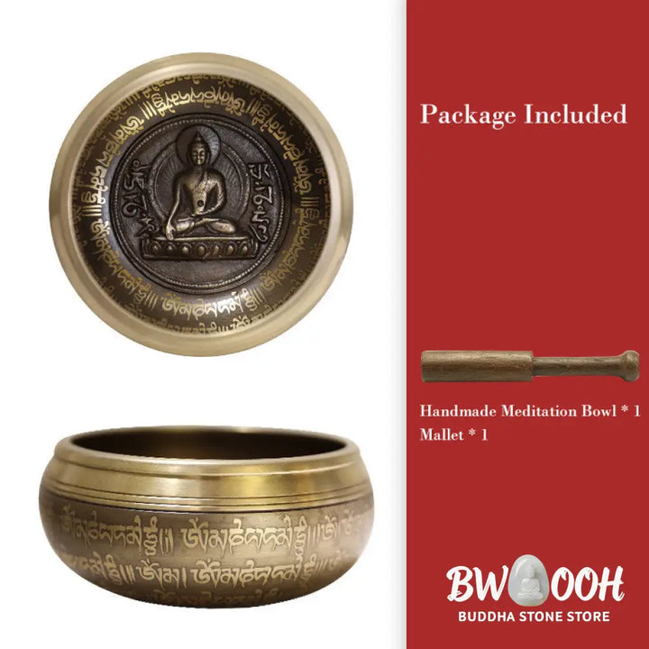BWOOOH Tibetan Sound Bowl Handcrafted for Focus and Meditation Peaceful Happiness Singi | spiritual healing bracelet