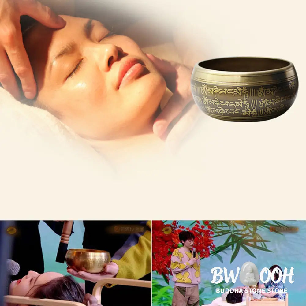 BWOOOH Tibetan Sound Bowl Handcrafted for Yoga Mindfulness and Meditation Singing Bowl Set - 4.72IN (12CM)