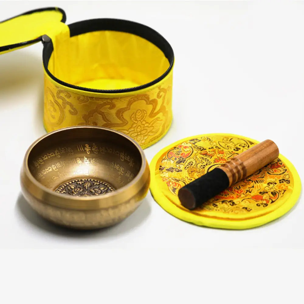 BWOOOH Tibetan Sound Bowl Handcrafted for Yoga Mindfulness and Meditation Singing Bowl Set - 4.72IN (12CM)