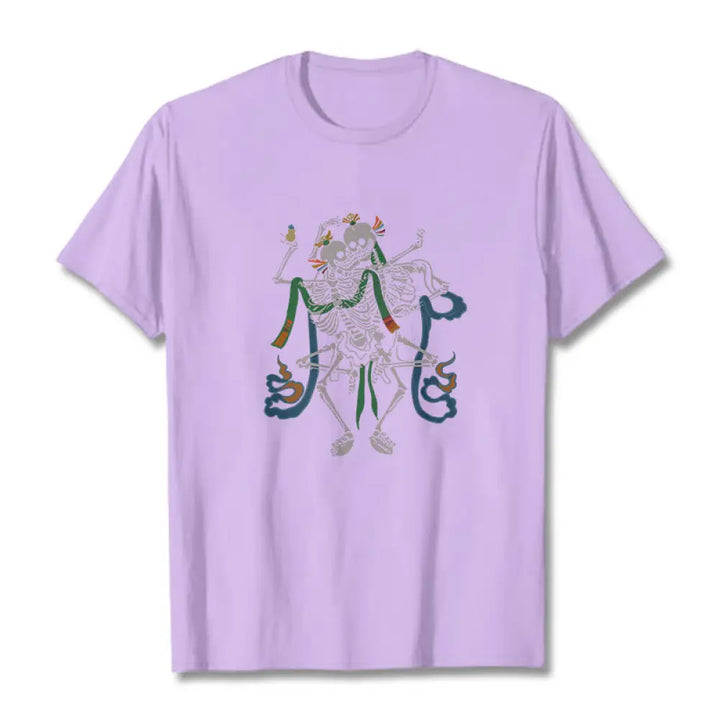Buddha Stones Tibetan The Lord Of The Corpse Forest Design Tee T-shirt - Plum / S - T-Shirts