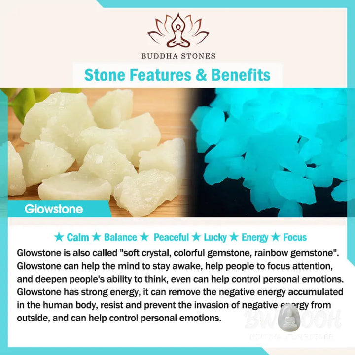 Buddha Stones Tibetan Turquoise Glowstone Luminous Bead Lotus Protection Bracelet - BWOOOH - Bracelet